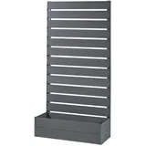 [en.casa] Pflanzkasten mit Sichtschutz Heerde 180 x 90 x 38 cm Grau