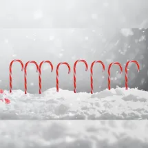 Buri LED-Lichterkette Zuckerstangen 8er-Set Weihnachtsbeleuchtung Weihnachtsdeko