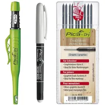 vasalat Pica Permanent Marker + Pica Dry Tieflochmarker Graphit + 10 Ersatzminen