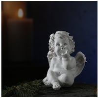MARELIDA Engelfigur Engel Kusshand - weiss - 16 x 13 x 10cm weiß