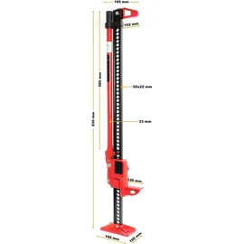 Wiltec Wagenheber Stahl 76 cm rot