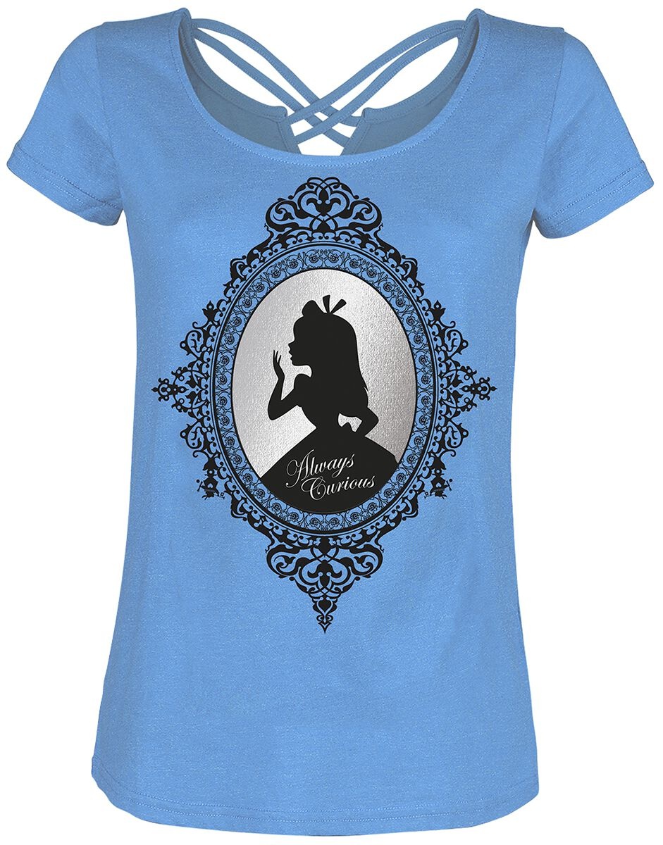 Alice im Wunderland - Disney T-Shirt - Mirror - S bis XXL - für Damen - Größe M - blau  - Lizenzierter Fanartikel - M