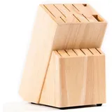Coninx Raf Messerblock Gummibaumholz | Messerhalter 15 Schlitze Kochmesser | Messerblock Ohne Messer | Geeignet für 15 Messer, Wetzstahl | Messerhalter für Küchenmessern | 13 x 19 x 22 cm