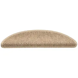vidaXL Treppenmatten Selbstklebend Sisal-Optik 15 Stk. 56x17x3 cm Sand