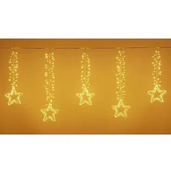 LED Eisregen-Lichtervorhang mit Sternen 950 ww LED 63716