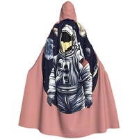 SSIMOO Astronaut auf dem Mond 1 Halloween-Kapuzenumhang, Party-Dekoration für Erwachsene, Vampir-Kapuzenumhang, Cosplay-Kostüme