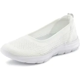 LASCANA Sneaker Ballerinas ultraleichter Slipper Mesh weiß