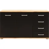 Priess Kombikommode 123 x 71 x 38 cm Schwarz
