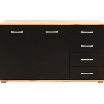 Priess Kombikommode 123 x 71 x 38 cm Schwarz