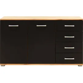 Priess Kombikommode 123 x 71 x 38 cm Schwarz