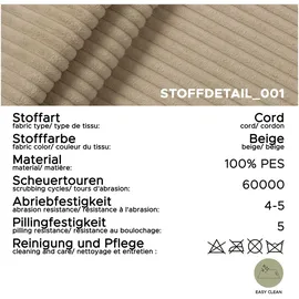 xonox Eckcouch Polyester L-Form 3-Sitzer Beige