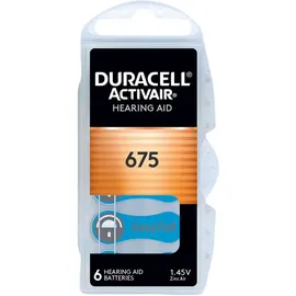 Duracell Batterie Zinc Air, 675, 14,5V Activair, Retail Blister (6-Pack)