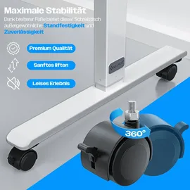 Kesser KESSER® Höhenverstellbarer Schreibtisch elektrisch Ergonomisch Steh-Sitz Schreibtisch 3-Funktions-Memory Steuerung Inkl. 360° Rollen USB-Ladeanschluss Computertisch für Homeoffice