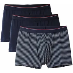 Boxershorts CALIDA "Boxershort New Boxer Natural Benefit 3P 3er Pack", Herren, Gr. S, dunkelblau, weiß, rot, Obermaterial: 95% Baumwolle CO. 5% Elasthan EL., Unterhosen
