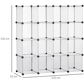 Homcom DIY Regalsystem 16 Würfel Standregal 125 x 32 x 125 cm Weiß