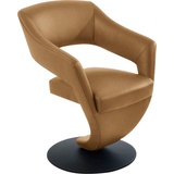 K+W Komfort & Wohnen Drehstuhl »Kansas«, Leder CLOUD, Design Leder-Drehsessel mit hohem Sitzkomfort, Drehteller in schwarz,