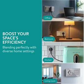 Navaris Doppelsteckdose Grau 2 St.