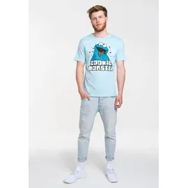 LOGOSHIRT T-Shirt "Sesamstrasse - Krümelmonster", Herren, Gr. M, blau, 100% Baumwolle, bedruckt, normal, Rundhals, Shirts T-Shirt, mit coolem Print