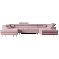 Altdecor Wohnlandschaft, Rosa, Textil, 6-Sitzer, U-Form, 342x107x202 cm, Wohnzimmer, Sofas & Couches, Wohnlandschaften, Wohnlandschaften in U-Form