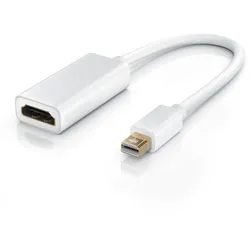 CSL Mini DisplayPort zu HDMI Adapter, Full HD MiniDP zu HDMI Buchse Konverter / Adapterkabel - 0,15m