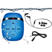 HiFi Sound Wasserdichter MP3 Player zum Schwimmen und Laufen, Unterwasser-Kopfhörer mit kurzem Kabel (3 Arten Ohrhörer), mit Shuffle Funktion