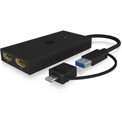 ICY BOX Splitter - Mobiler USB zu Dual HDMI®