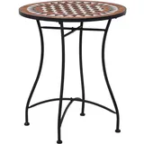 vidaXL Mosaik Bistrotisch Gartentisch Balkontisch Mosaiktisch Terrassentisch Tisch Beistelltisch Couchtisch Gartenmöbel Braun 60cm Keramik