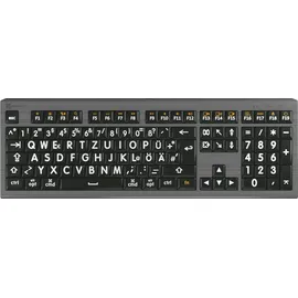 LogicKeyboard Astra LargePrint White on Black MAC, USB, DE (LKB-LPWB-AMBH-DE)