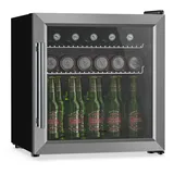 Klarstein Getränkekühlschrank 47l – Glastür, Led, 3–10°c, 2 Metallablagen, Kompressor, Leise, Kleiner Kühlschrank Für Flaschen, Präzise Temperaturregelung