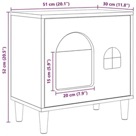 vidaXL Katzenhaus Altholz 51 x 30 x 52 cm Holzwerkstoff