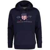 GANT Archive Shield Regular Fit Kapuzenpullover Evening Blue 3XL