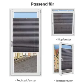 salcar Plissee 60 x 130 cm grau