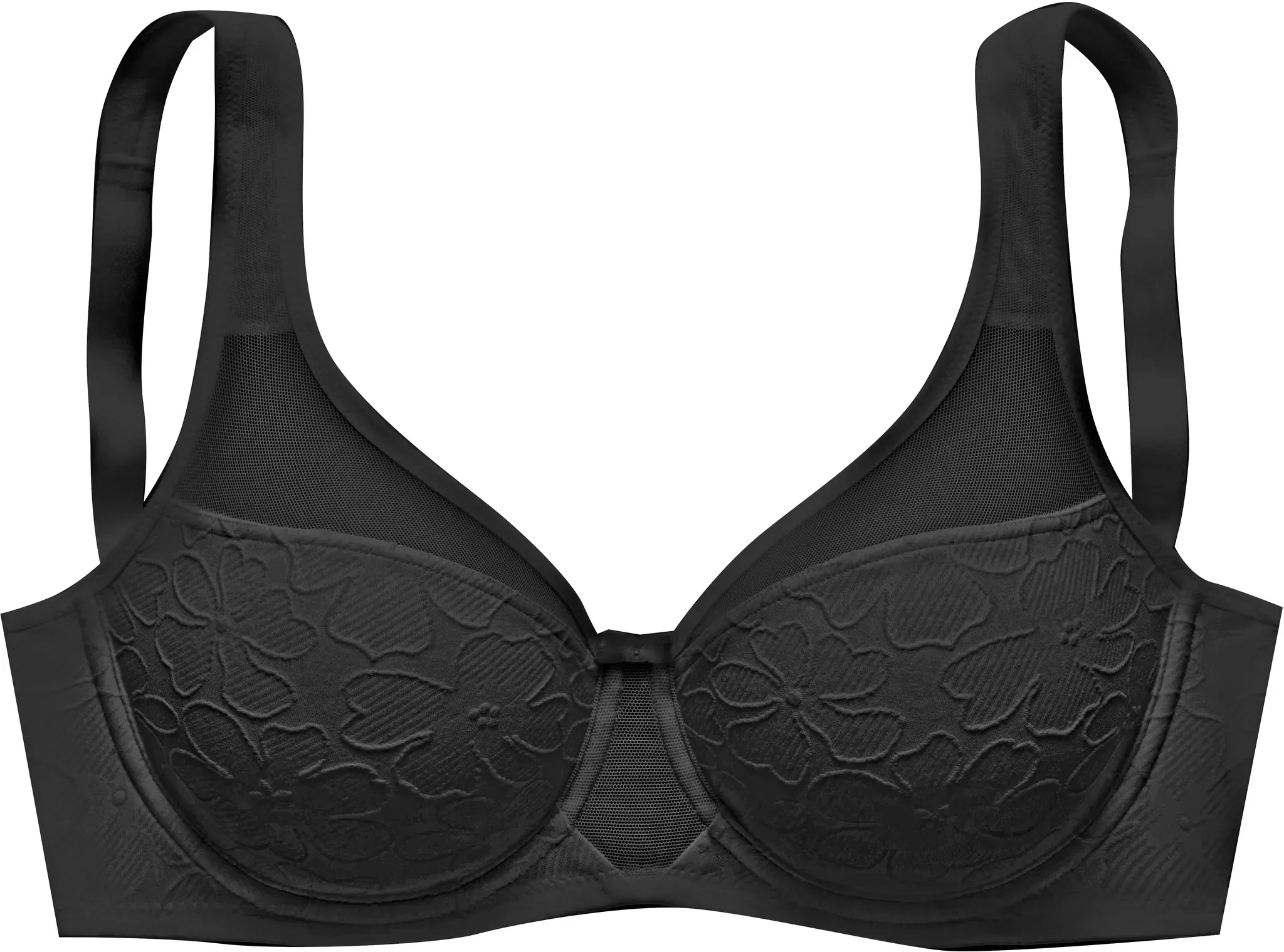 Minimizer-BH NUANCE Gr. 95, Cup F, schwarz Damen BHs mit Bügel und breiten Trägern, aus festem Jacquardmaterial