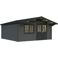 Palmako Gartenhaus Britta 22,3 m2 - 40 mm dunkelgrau/anthrazit