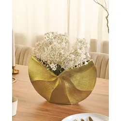 Aluminium Blumenvase 26 cm Gold HATTUSA