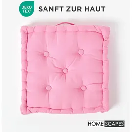 Homescapes Kissenbezug Unifarben 50 x 50 cm Rosa