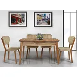 Esszimmer Designer Möbel Hellbrauner Ausziehbarer Esstisch Holz Tische - Braun