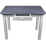 Magnetic Mobel Esstisch mit Schublade Küchentisch Tisch Restaurant Massiv Holz Kiefer (70x70, Grau/Blau) - Grau