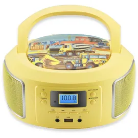 Cyberlux tragbarer Kinder CD-Player Tragbar CD/MP3/USB Radio Gelb
