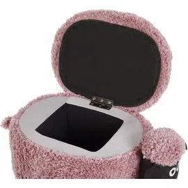 Beliani Hocker Sheep Stoff 55 x 40 x 35 cm Rosa