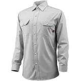 Vevor FR-Arbeitsjacke für Herren, Flammhemmende Schweißerjacke, maschinenwaschbares hitzebeständiges Schweißerhemd aus Baumwolle, erfüllt ATPV 9,2 cal/cm2 Lichtbogenbewertung – Größe XL, Grau