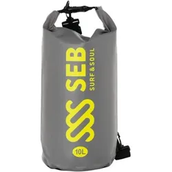 SEB Drybag 10 Liter Grau - Neongelb / Wasserdichte Tasche - SUP - Kanu - 10l EINHEITSGRÖSSE