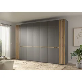 Musterring Drehtürenschrank Isabelle 344,2 x 216 x 58 cm Grau/Schwarz