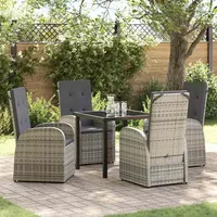 vidaXL Garten Essgruppe 5-tlg. Grau
