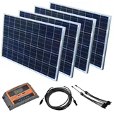 Solar Set 12 V Solaranlage Solarkit PV Inselanlage Wohnmobil Solarmodul Laderegler, Wattzahl:400 W