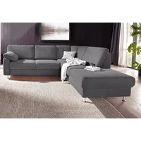 sit&more Ecksofa »Belfort L-Form«, wahlweise mit Vorziehsitz und Bettkasten, grau