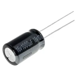 Elektrolytkondensator, 1000μF, 16V, 105°C, ±1%, radial, THT