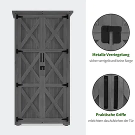 MCombo Gartenschrank 90 x 55 x 169 cm Grau