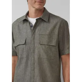 s.Oliver Regular Fit: Kurzarmhemd aus Leinenmix - olive - L
