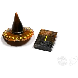 Polyhero Wizard D20 Hut and D2 Zauberbuch (2-teilig) Smoldering Ember